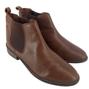 Woolworths Womens size 7 brown Leather Chelsea Ankle Heeled Booties